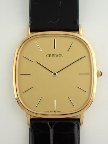 クレドール 18K クォーツ 金無垢 クォーツ スクエアケース GHAK814(9570-5230) 中古