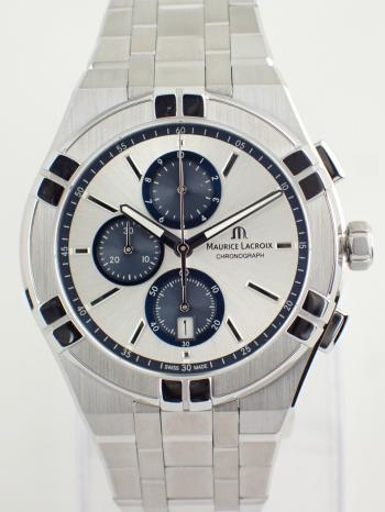 モーリスラクロア アイコン クォーツ クロノグラフ 42mm シルバー文字盤 AI1118-SS002-230-1 新品