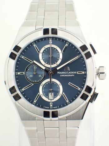 モーリスラクロア アイコン クォーツ クロノグラフ 42mm ダークブルー文字盤 AI1118-SS002-430-1 新品