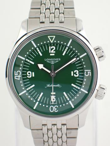 ロンジン レジェンドダイバー グリーン メンズ L3.764.4.06.6(L37644066)中古美品