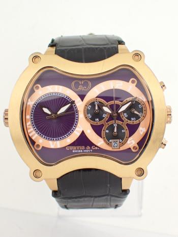 カーティスアンドコー ビッグタイム 57mm 2タイム クロノタイムゾーン 日本限定 BGD57PL-RG ノーメンテナンス 中古