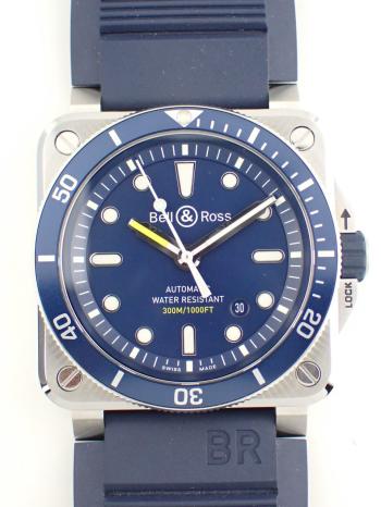 ベル＆ロス BR03 ダイバー ブルー オートマチック BR03-92-D-BU-ST/SRB 中古美品