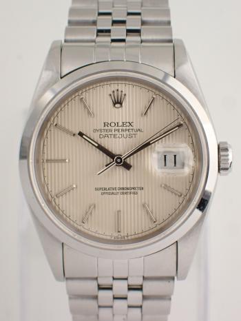 ロレックス デイトジャスト シルバータペストリー 16200 中古