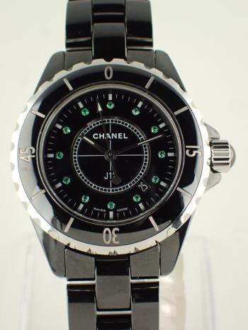 シャネル J12 エメラルド クォーツ H2130 中古