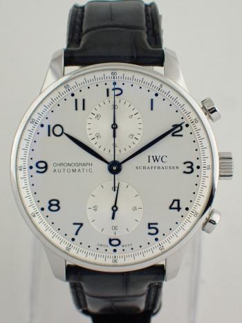 IWC ポルトギーゼ クロノグラフ レザーストラップ メンズ IW371417 中古