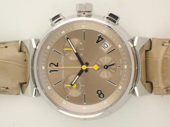 ルイヴィトンタンブール クロノグラフ グレーダイヤル Q1322 中古美品