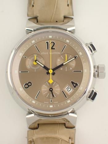 ルイヴィトンタンブール クロノグラフ グレーダイヤル Q1322 中古美品