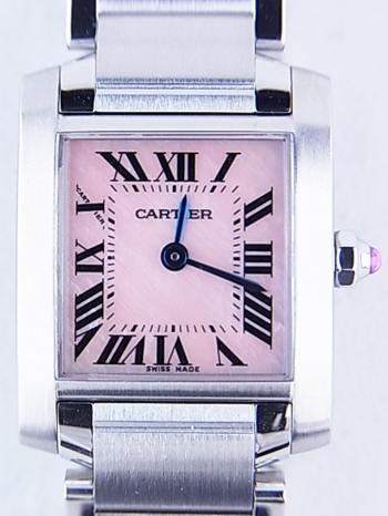 カルティエ タンク フランセーズ ピンクシェル SM メーカーメンテナンス完了済み W51028Q3　中古