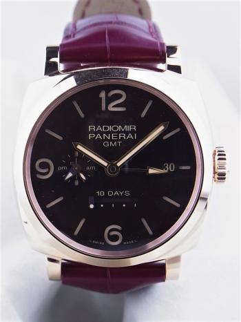 パネライラジオミール1940限定150本テンデイズGMTオートマティックオロロッソPAM00624中古