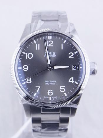 オリスビッククラウンパイロットデイトグレーダイヤル751.7697.4063M(751.7697.4063 07 8 20 19)　新品